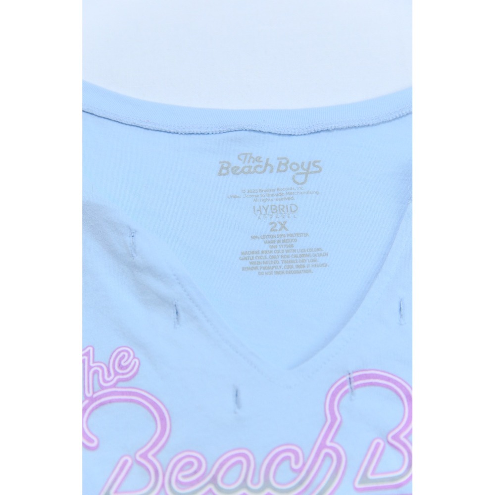 The Beach Boys World Tour 1988 Graphic Crop Top Light Blue Women 2X - Picture 2 of 3